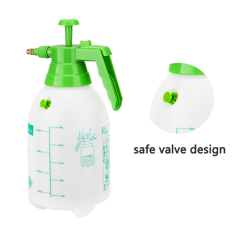 Manual Garden Sprayer Hand Lawn Pressure Pump Sprayer Safety Valve Adjustable Brass Nozzle 0.5 Gal 2L